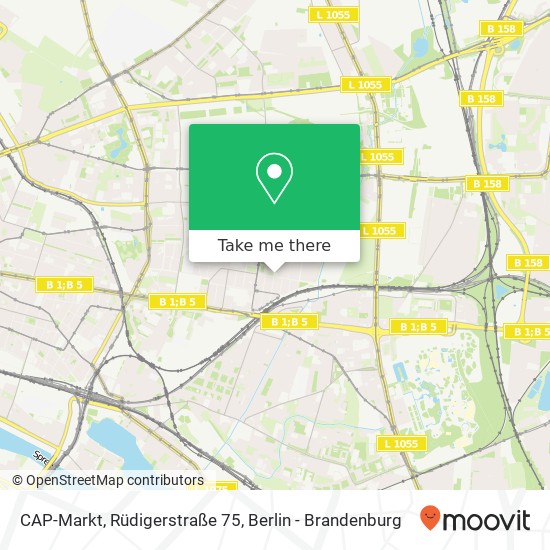 Карта CAP-Markt, Rüdigerstraße 75