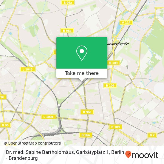 Карта Dr. med. Sabine Bartholomäus, Garbátyplatz 1