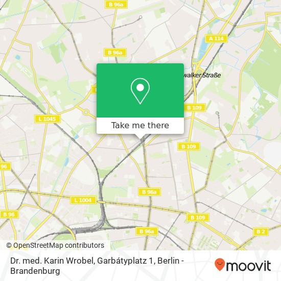 Карта Dr. med. Karin Wrobel, Garbátyplatz 1