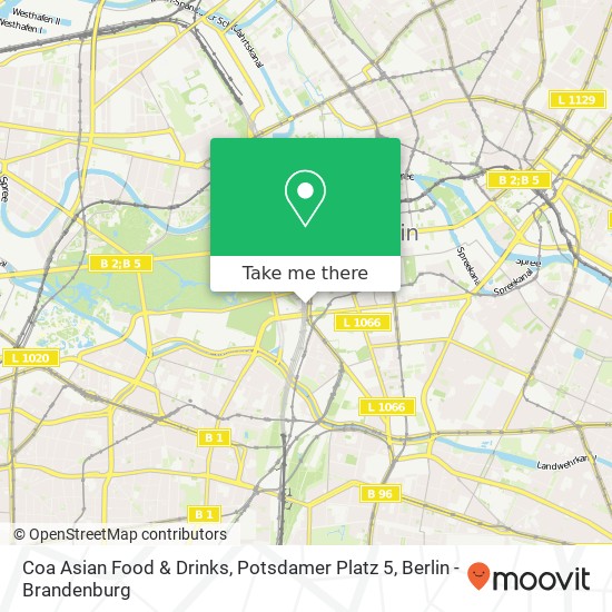 Карта Coa Asian Food & Drinks, Potsdamer Platz 5