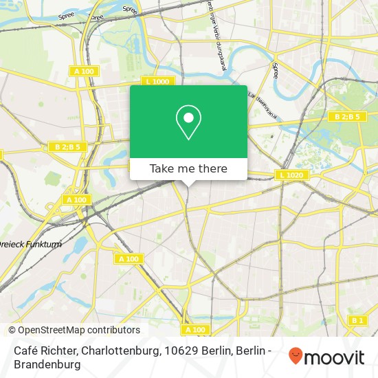 Карта Café Richter, Charlottenburg, 10629 Berlin