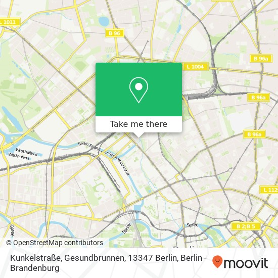 Карта Kunkelstraße, Gesundbrunnen, 13347 Berlin