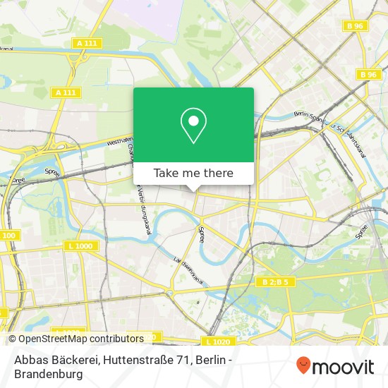 Карта Abbas Bäckerei, Huttenstraße 71