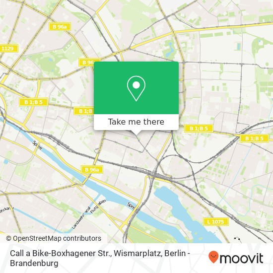 Карта Call a Bike-Boxhagener Str., Wismarplatz