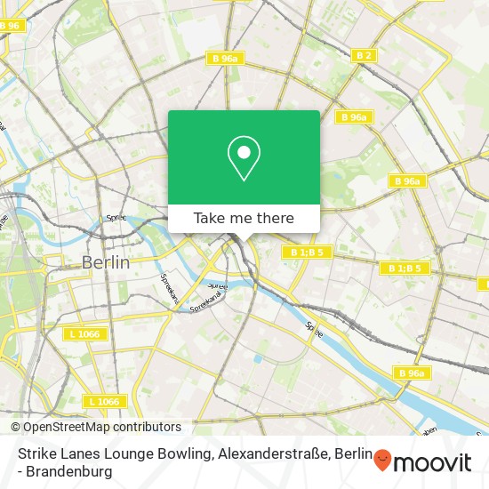 Карта Strike Lanes Lounge Bowling, Alexanderstraße