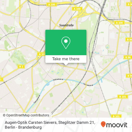Карта Augen-Optik Carsten Sievers, Steglitzer Damm 21