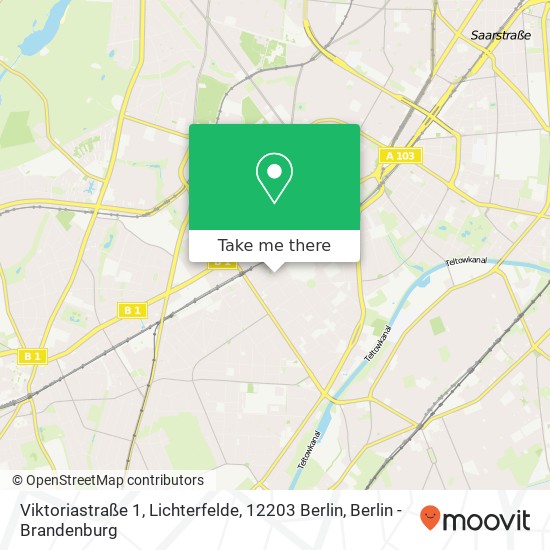 Карта Viktoriastraße 1, Lichterfelde, 12203 Berlin