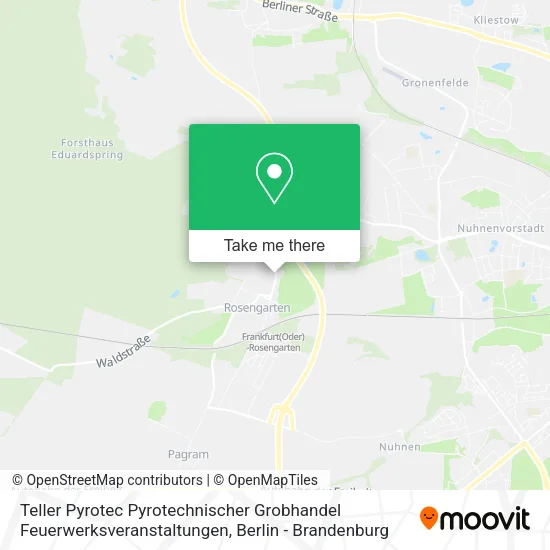Карта Teller Pyrotec Pyrotechnischer Grobhandel Feuerwerksveranstaltungen