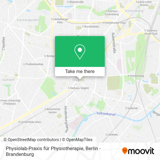 Карта Physiolab-Praxis für Physiotherapie