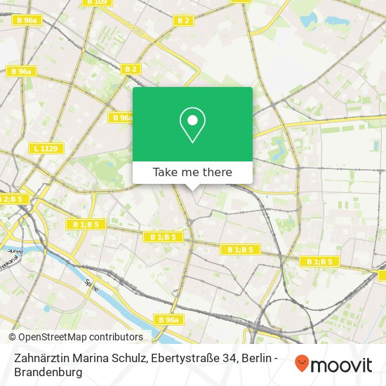 Карта Zahnärztin Marina Schulz, Ebertystraße 34