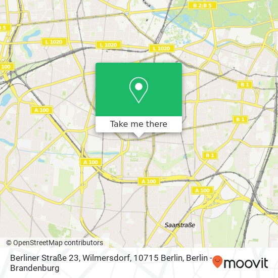 Карта Berliner Straße 23, Wilmersdorf, 10715 Berlin