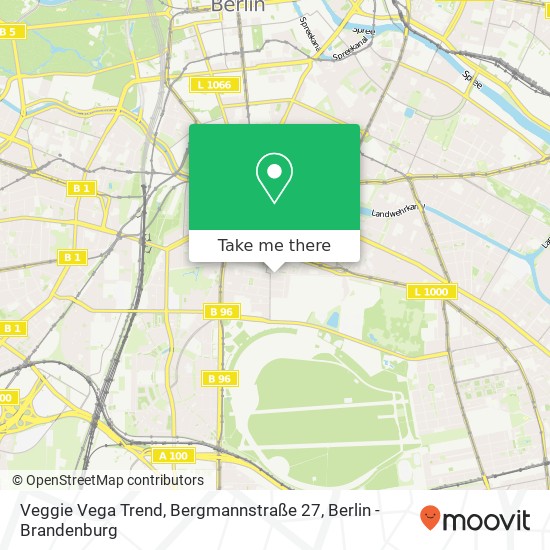 Карта Veggie Vega Trend, Bergmannstraße 27