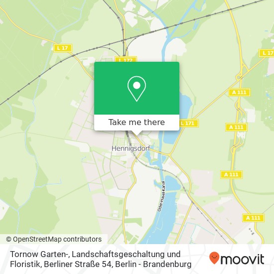 Карта Tornow Garten-, Landschaftsgeschaltung und Floristik, Berliner Straße 54