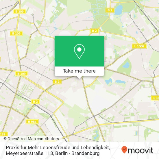 Карта Praxis für Mehr Lebensfreude und Lebendigkeit, Meyerbeerstraße 113