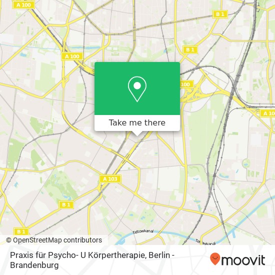 Карта Praxis für Psycho- U Körpertherapie, Peschkestraße 14