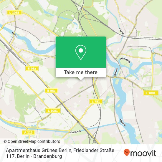 Apartmenthaus Grünes Berlin, Friedlander Straße 117 map