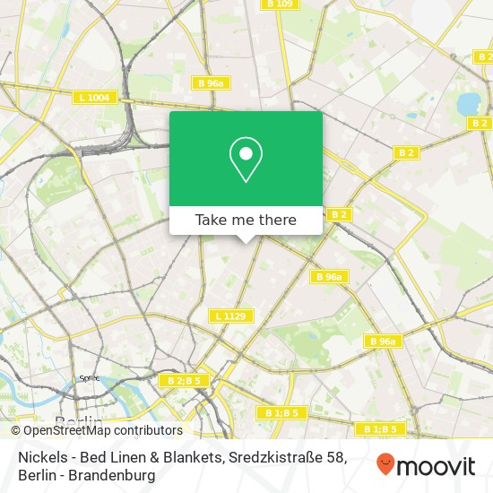 Карта Nickels - Bed Linen & Blankets, Sredzkistraße 58