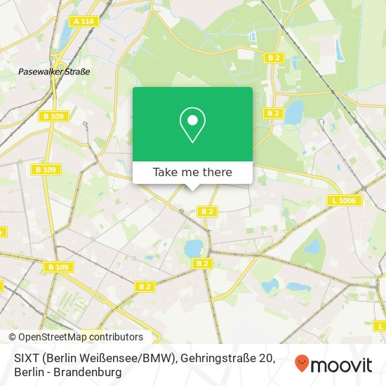 SIXT (Berlin Weißensee / BMW), Gehringstraße 20 map