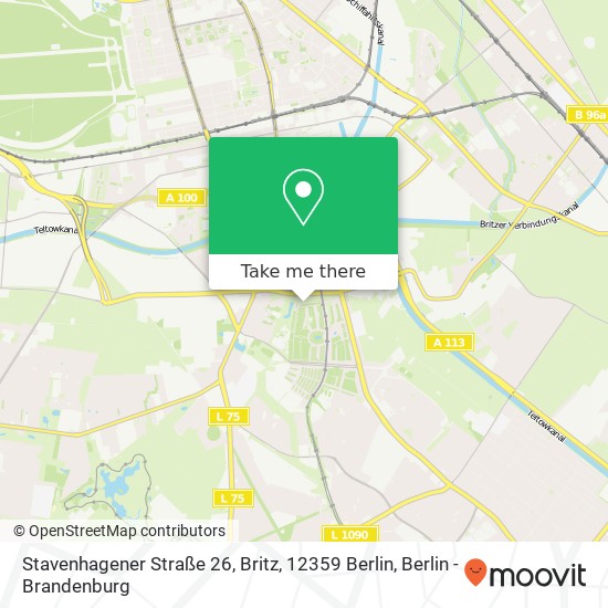 Карта Stavenhagener Straße 26, Britz, 12359 Berlin