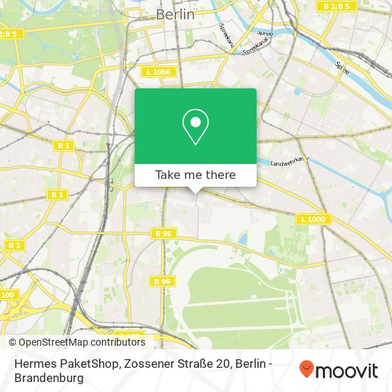 Карта Hermes PaketShop, Zossener Straße 20