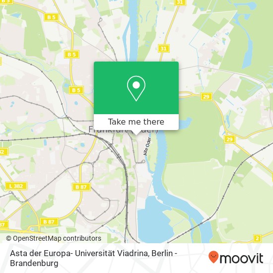 Asta der Europa- Universität Viadrina map