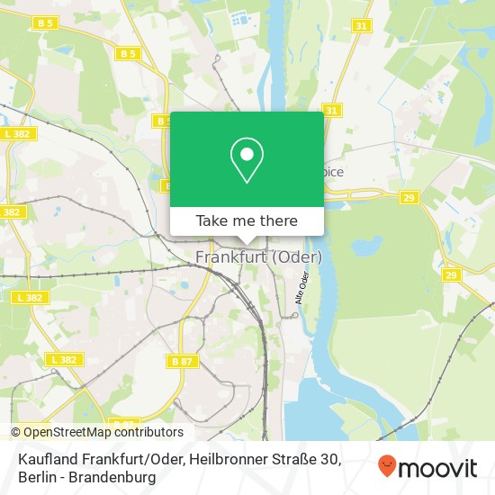 Карта Kaufland Frankfurt / Oder, Heilbronner Straße 30