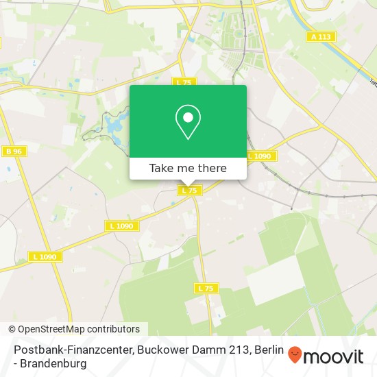 Postbank-Finanzcenter, Buckower Damm 213 map