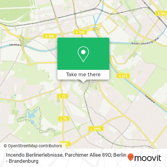 Incendo Berlinerlebnisse, Parchimer Allee 89D map