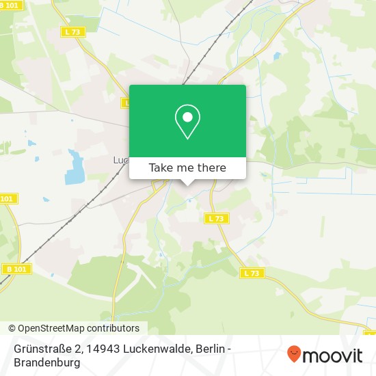 Карта Grünstraße 2, 14943 Luckenwalde