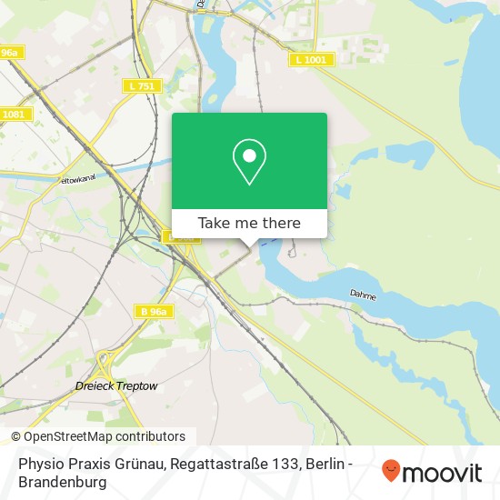 Карта Physio Praxis Grünau, Regattastraße 133