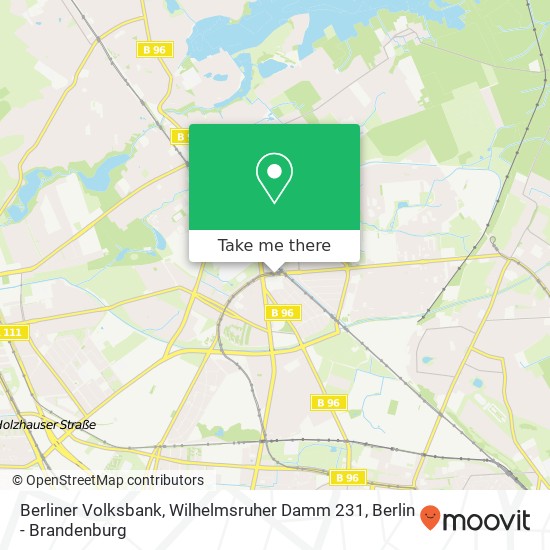 Карта Berliner Volksbank, Wilhelmsruher Damm 231