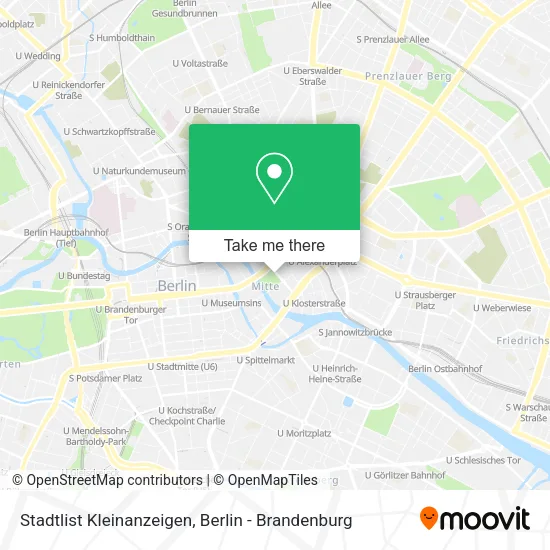 Карта Stadtlist Kleinanzeigen