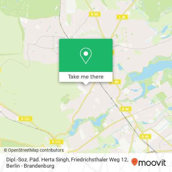 Dipl.-Soz. Päd. Herta Singh, Friedrichsthaler Weg 12 map