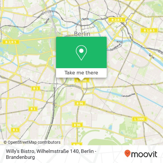 Карта Willy's Bistro, Wilhelmstraße 140