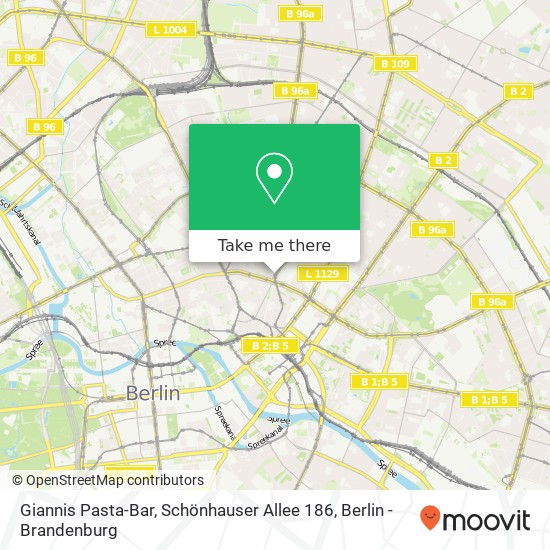 Карта Giannis Pasta-Bar, Schönhauser Allee 186