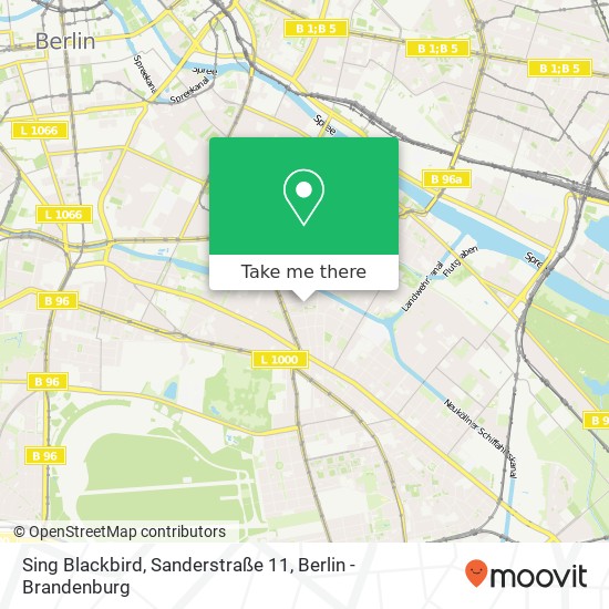 Карта Sing Blackbird, Sanderstraße 11