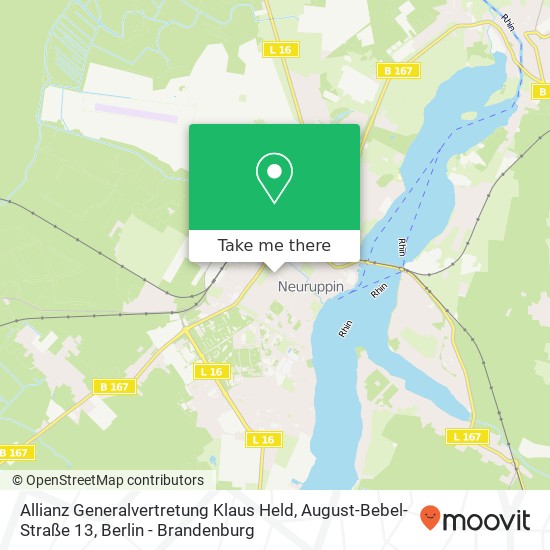 Карта Allianz Generalvertretung Klaus Held, August-Bebel-Straße 13