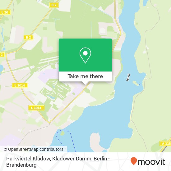 Parkviertel Kladow, Kladower Damm map