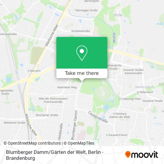 Карта Blumberger Damm / Gärten der Welt