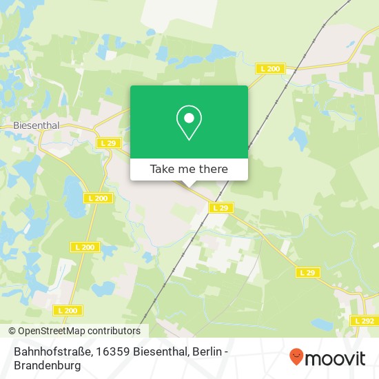 Карта Bahnhofstraße, 16359 Biesenthal