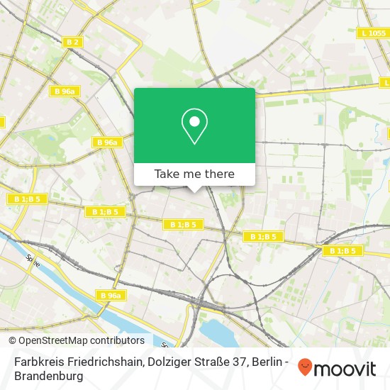 Карта Farbkreis Friedrichshain, Dolziger Straße 37