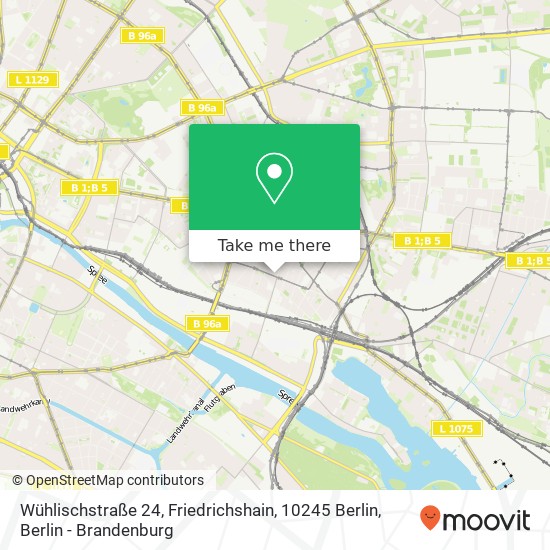 Карта Wühlischstraße 24, Friedrichshain, 10245 Berlin