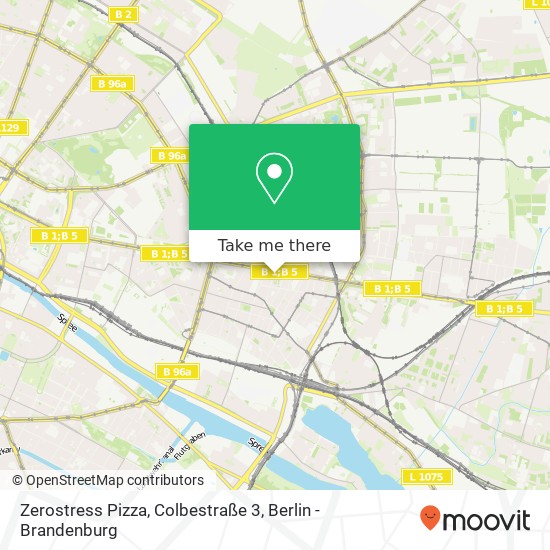 Карта Zerostress Pizza, Colbestraße 3