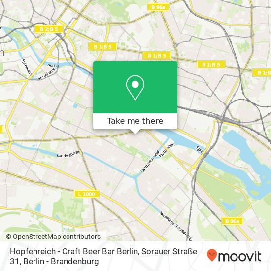 Карта Hopfenreich - Craft Beer Bar Berlin, Sorauer Straße 31