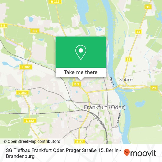 Карта SG Tiefbau Frankfurt Oder, Prager Straße 15