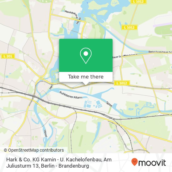 Карта Hark & Co. KG Kamin - U. Kachelofenbau, Am Juliusturm 13