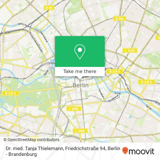 Карта Dr. med. Tanja Thielemann, Friedrichstraße 94