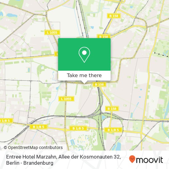 Карта Entree Hotel Marzahn, Allee der Kosmonauten 32