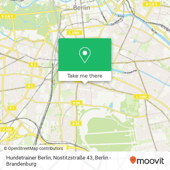 Карта Hundetrainer Berlin, Nostitzstraße 43