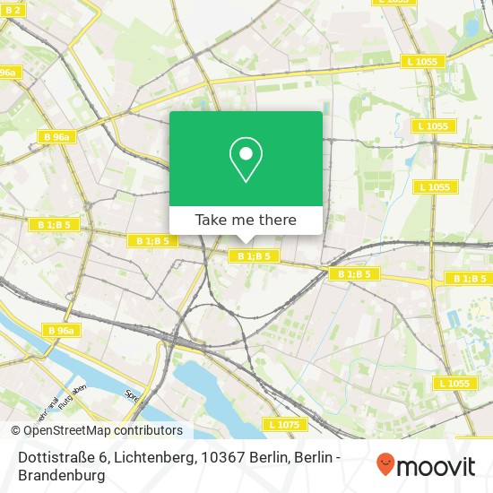 Карта Dottistraße 6, Lichtenberg, 10367 Berlin